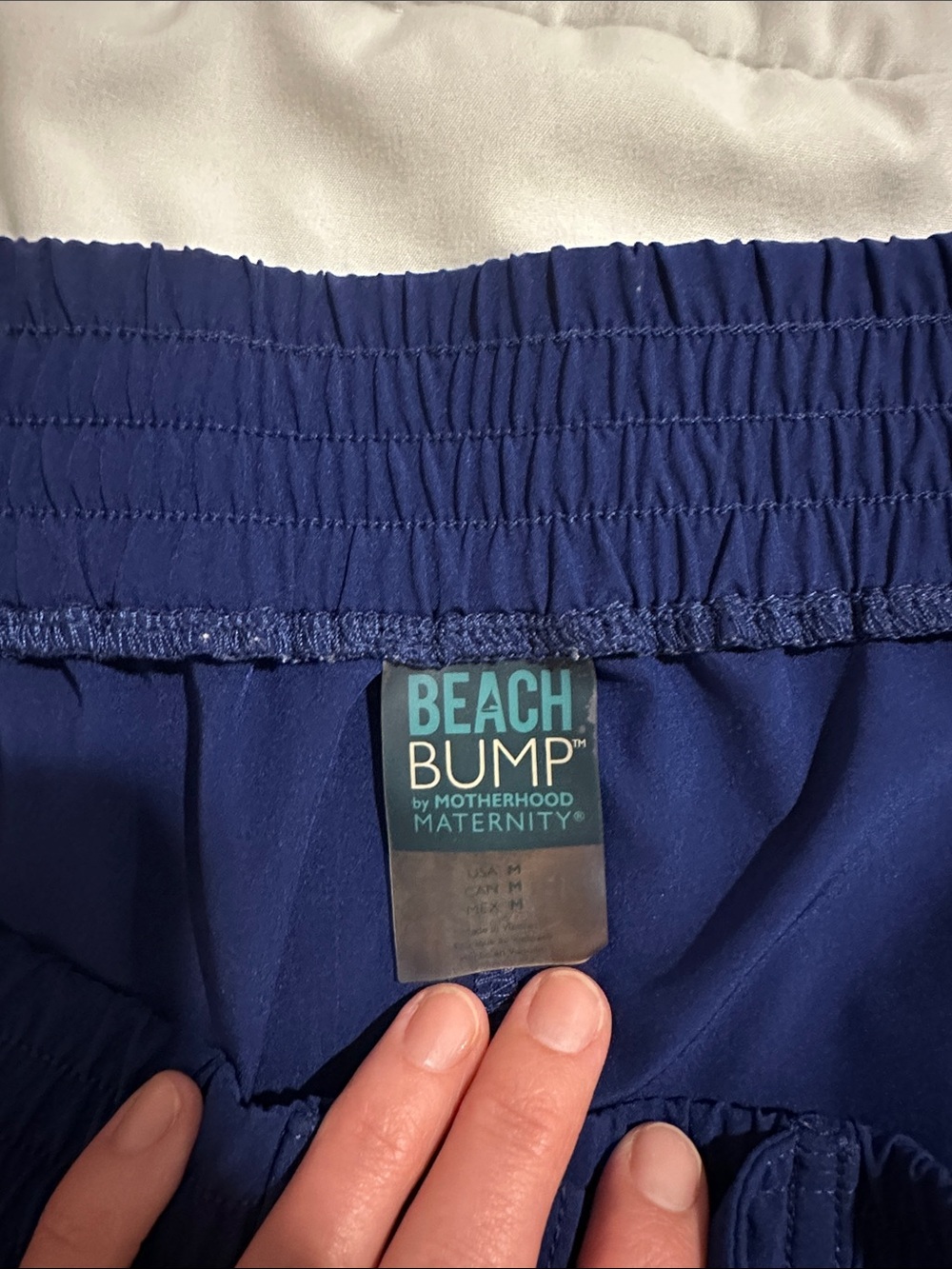 Motherhood Maternity Beach Bump Navy Elastic-Waist Maternity Shorts